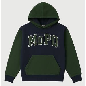 Museum of Peace & Quiet University Hoodie Color Block Navy Blue Green Medium NWT